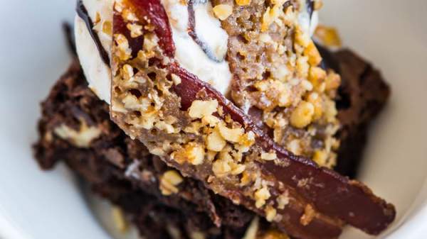 California Walnut Crusted Candied Bacon Strips