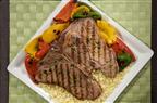 Grilled Beef Steak and Colorful Peppers