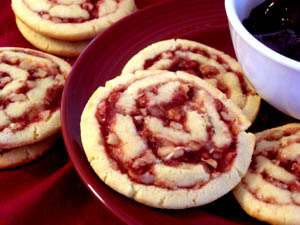 Raspberry Nut Pinwheel cookies recipe
