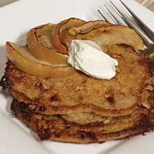 Cheese Latkes with Roasted Apples recipe
