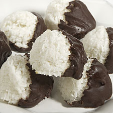 Chocolate-Dipped Coconut Macaroons recipe