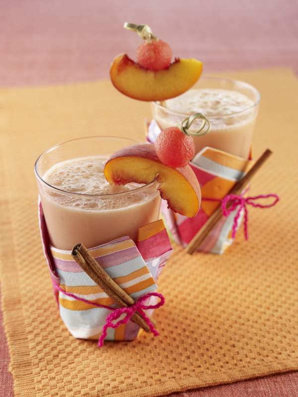 Watermelon, Pineapple and Peach Smoothies