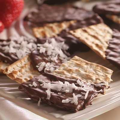 Chocolate-Dipped Matzos recipe