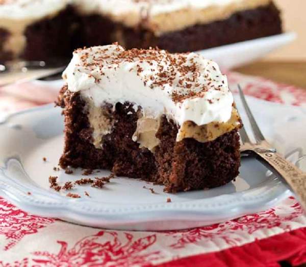 Chocolate Butterscotch Pudding Poke Cake recipe