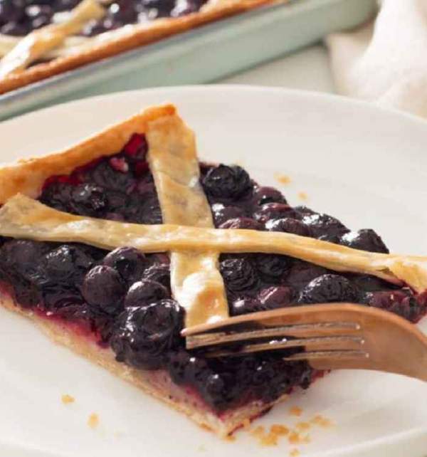 Blueberry Lattice Slab Pie