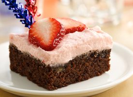 Strawberry Frosted Banana Brownies