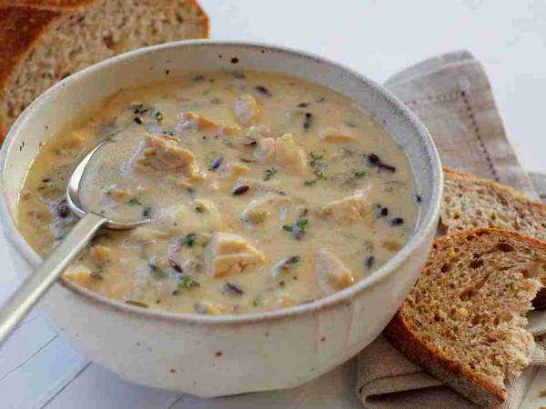Creamy Chicken and Wild Rice Soup – Mother Thyme