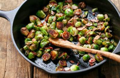Tart Cherry Glazed Brussels Sprouts