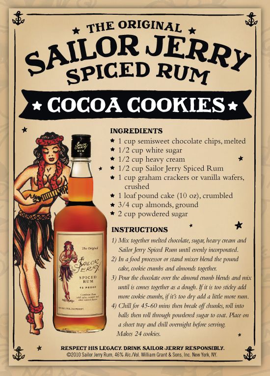 Sailor Jerry Spiced Rum Cocoa Cookies