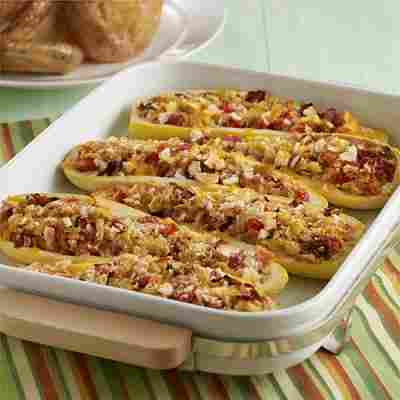 Stuffed Yellow Squash with Bacon