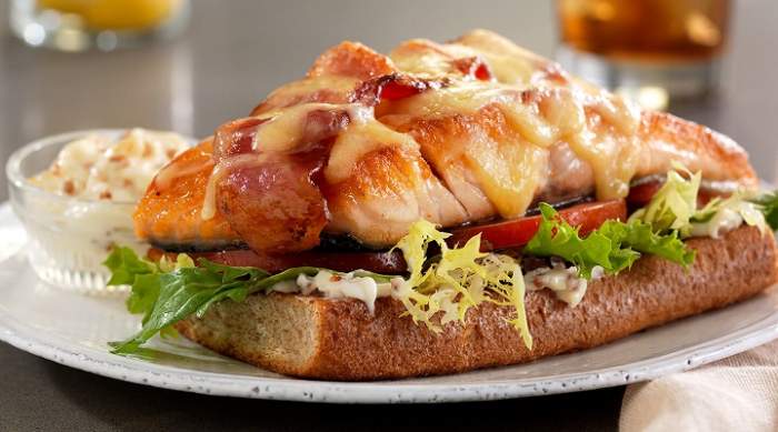 Open Faced Salmon BLT Sandwiches