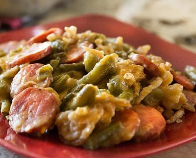 Creole Sausage and Green Bean Casserole