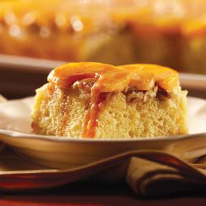 Holiday Peach Caramel Upside-Down Cake