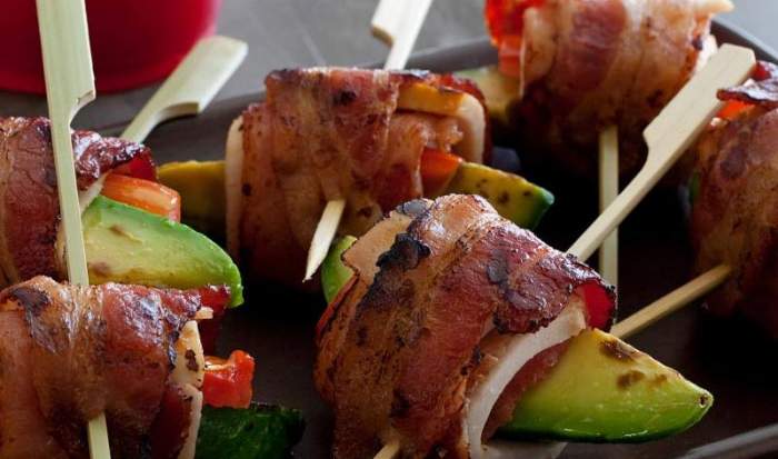 Grilled Avo Bacon Skewers