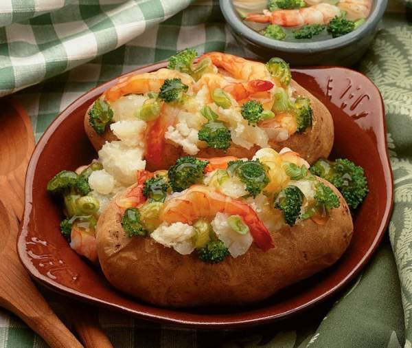 Broccoli-Shrimp Stuffed Idaho Potatoes