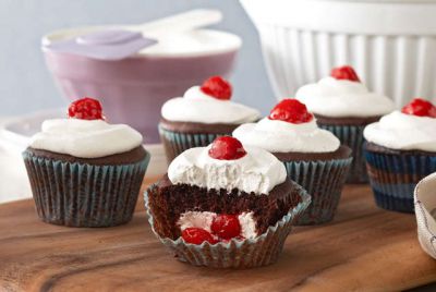 Black Forest Stuffed Cupcakes