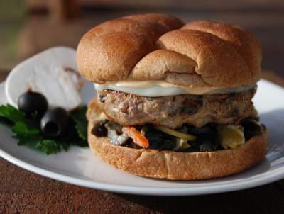 The Big Easy Mushroom Muffaletta Burger
