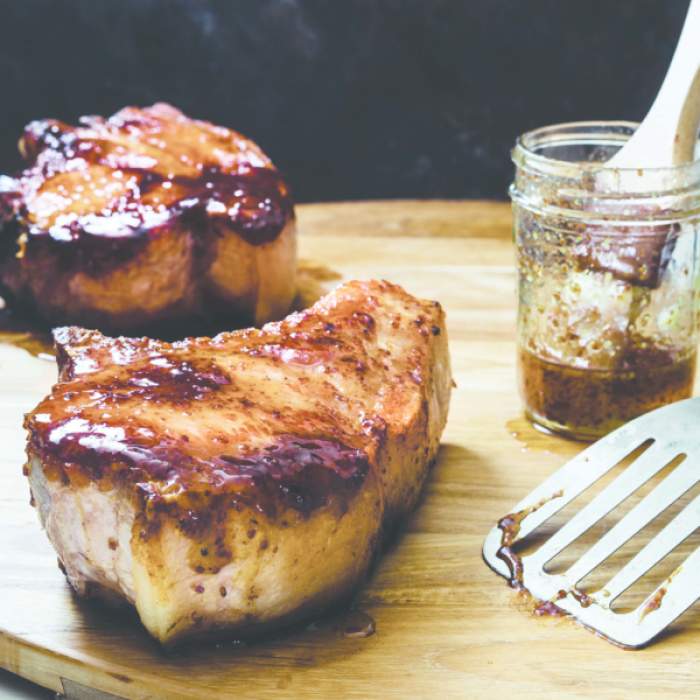 Honey Brined Glazed Pork Chops