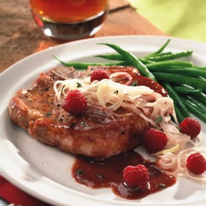Raspberry-Glazed Pork Chops
