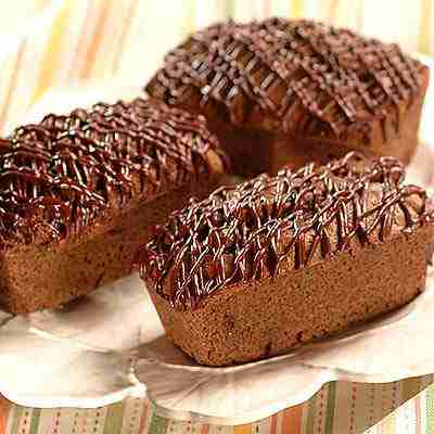 Glazed Chocolate Mini Loaves