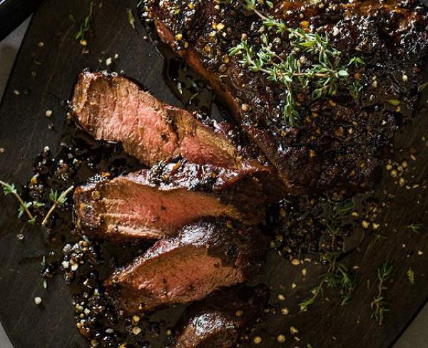 Molasses and Pepper Crusted Steak