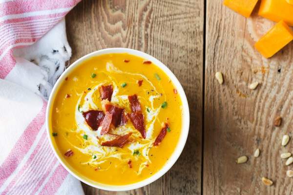 Butternut Squash and Bacon Soup