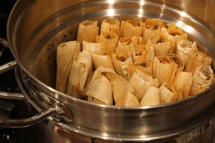 Steaming Traditional Tamales
