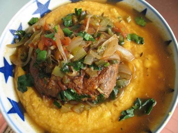 Grillades and Garlic Cheese Grits