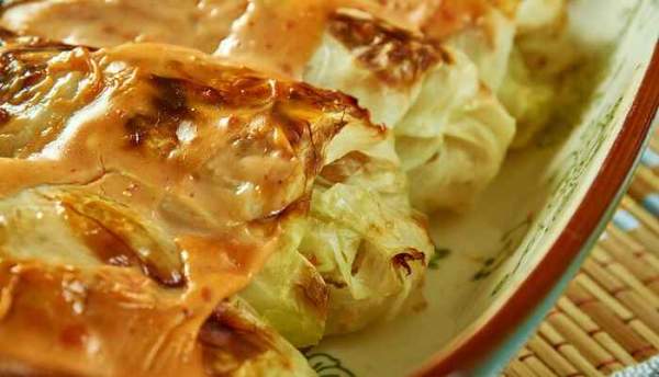 Cabbage Roll Chicken Enchiladas